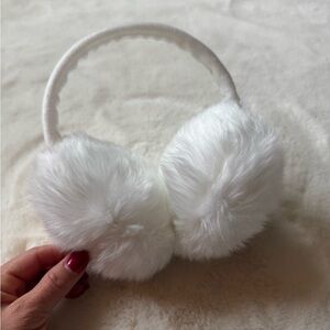 Fluffy White Earmuffs